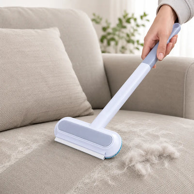 4 in 1 pet hair remover brush removing pet hair from sofa