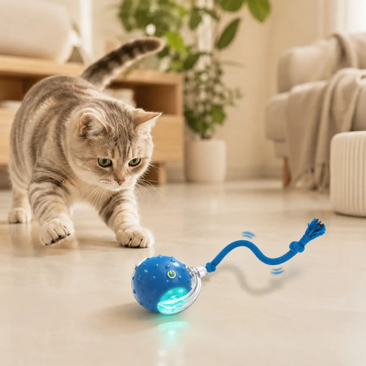 Automatic rolling ball cat chasing interactive toy