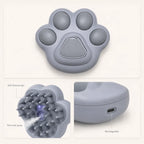 Grey pet steam brush front and back product view