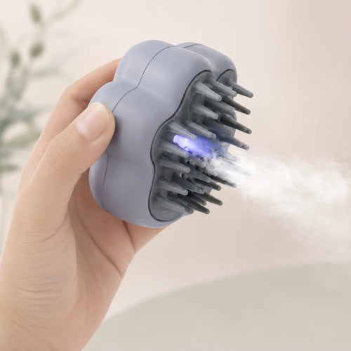 UV self-cleaning pet steam brush for cats and dogs with spray grooming function